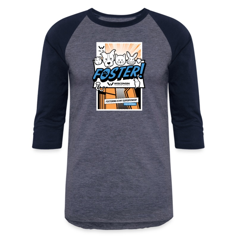 Foster Comic Baseball T-Shirt heather blue/navy S