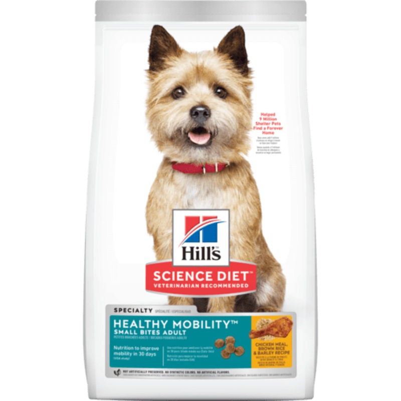 Science Diet Adult Healthy Mobility Small Bites Chicken Meal, Brown Rice & Barley Dry Dog Food 4-lb