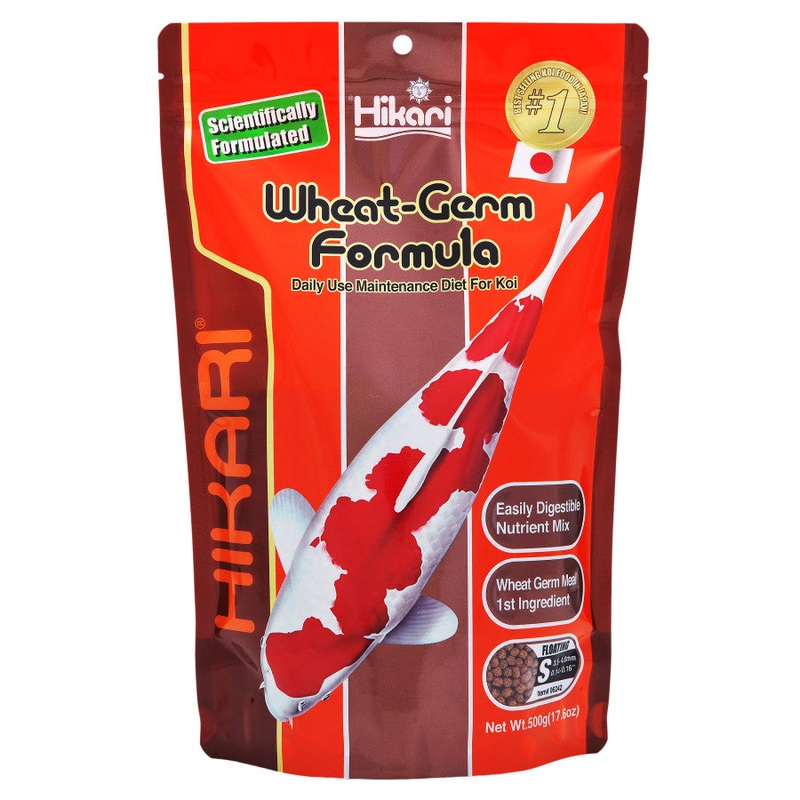 Hikari USA Wheat-Germ Floating Pellet Fish Food for Koi, Goldfish and Other Pond Fishes 17.6 oz Mini